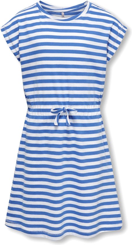 Only KOGMAY S/ S DRESS NOOS JRS Robe Filles - French BlueStripes : CLOUD DANCER - Taille 122/128