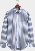 Gant - College Overhemd Streep Blauw - Heren - Maat L - Regular-fit