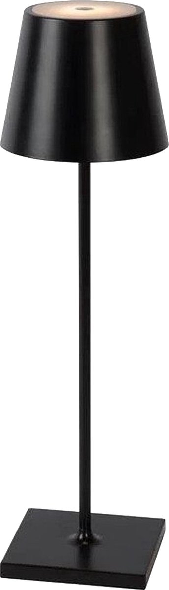 Oplaadbare Tafellamp - Dimbaar - Aluminium - Bureaulamp - Waterdicht - 38CM - IP54 - Zwart