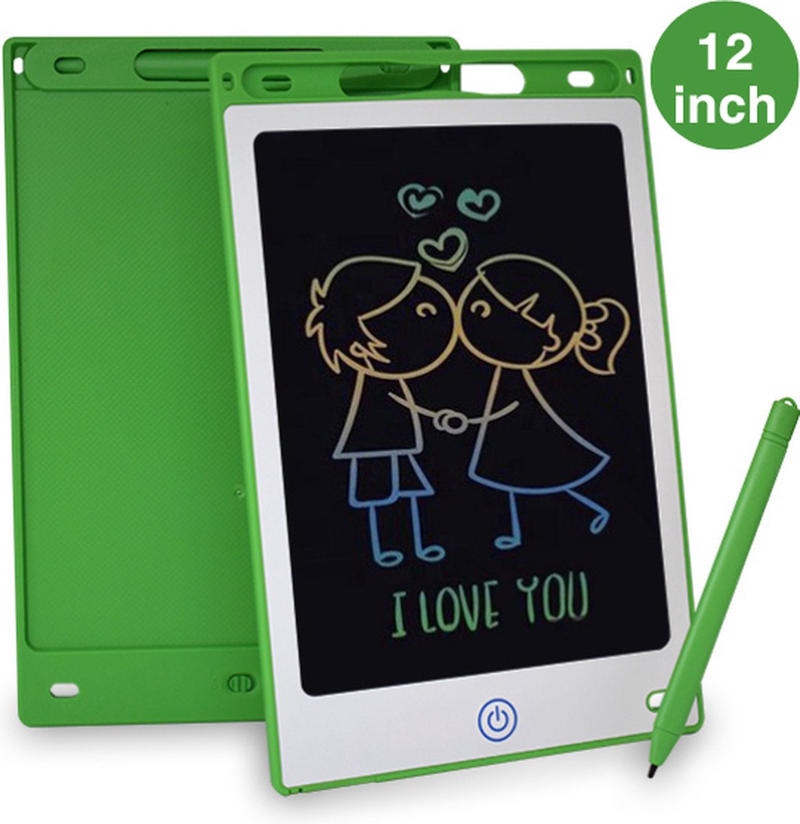 Tekenbord kinderen Kiraal - Tekentablet - LCD Tekentablet kinderen - Grafische tablet kinderen - Kindertablet Groen - 12 inch