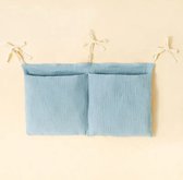 Sac de rangement bleu Portable pour berceau de bébé, organisateur multifonctionnel et sac à couches