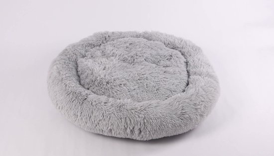 Pet Perfect Donut Hondenmand 100 cm - Fluffy Hondenkussen - Hondenbed - Grijs - Wasbaar