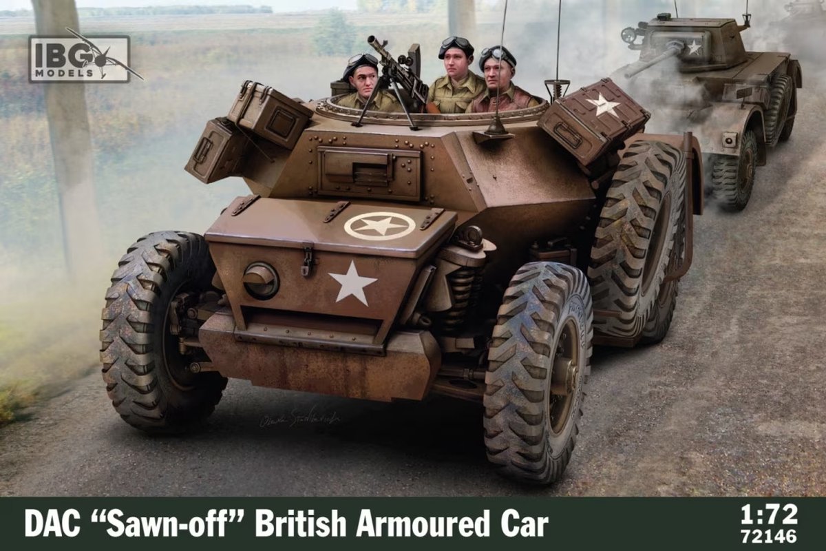 IBG Models Modelbouwpakket Militaire voertuigen - 72146 Daimler Armoured Car - Sawn-Off Plastic - 1:72 - Modelbouw