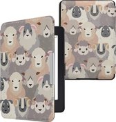 kwmobile hoes geschikt voor Amazon Kindle Paperwhite - Magnetische sluiting - E reader cover in wit / bruin / grijs - design