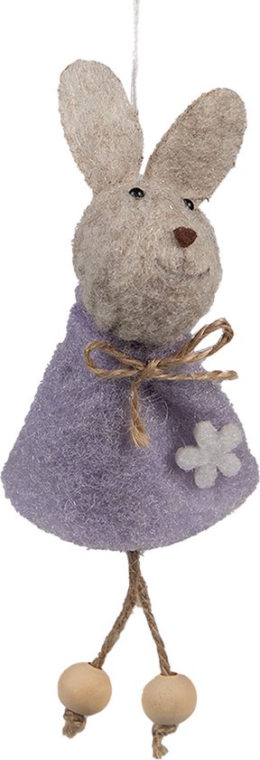Clayre & Eef Paashanger Konijn 13 cm Paars Synthetisch