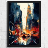New York Street Art Poster - Taxi - Graffiti Art - Posters Geschikt om in te lijsten - 43,2 x 61 cm (A2+)