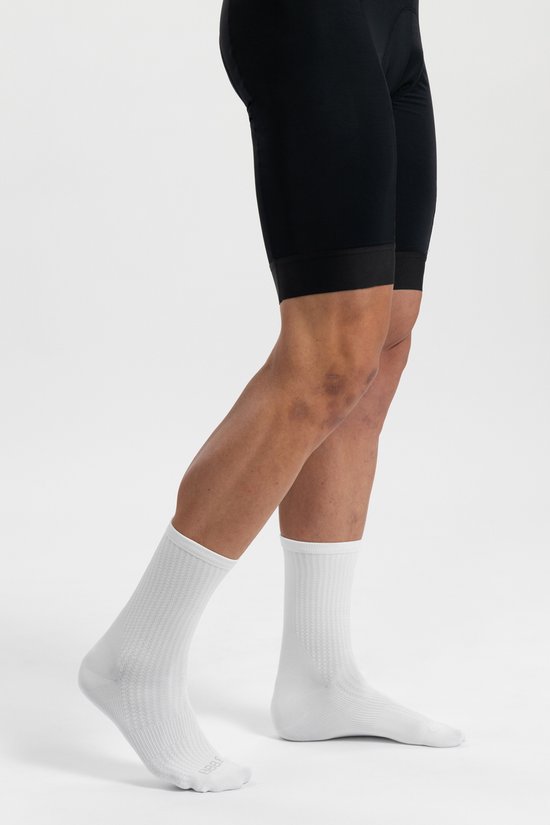 BBB Cycling EcoFeet Chaussettes de cyclisme - Chaussettes de cyclisme durables été - 3 paires - Longueur : 18 cm - Wit - Taille 35/38 - BSO-22