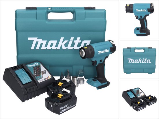 Foto: Makita dhg 181 rtk snoerloos heteluchtpistool 18 v 150 550 c 2x accu 5 0 ah lader koffer