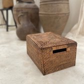 SOONHUA Panier De Rangement Jonc De Mer Avec Couvercle - Organiseur Vintage Bureau Salle De Bain