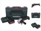 Metabo WB 18 LT BL 11-125 Quick accu haakse slijper 18 V 125 mm borstelloos + 1x oplaadbare accu 5,5 Ah + lader + metaBOX