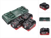 Metabo 18 V basisset 3x accu 10.0 Ah LIHD + dubbele oplader ASC 145 DUO CAS systeem