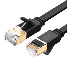 Internetkabel - CAT7 Ethernet Netwerk tot 10Gbps - RJ45 Platte UTP Kabel - Zwart - 3 Meter