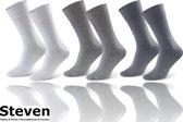 STEVEN - 72% Katoen Sokken EU MADE - Grijstinten - Voor onder een Pak Nette Schoenen - Multipack 3 Paar - Comfort Kwaliteit Duurzaamheid - Naadloze Effen Heren Sokken Maat 45 46 47