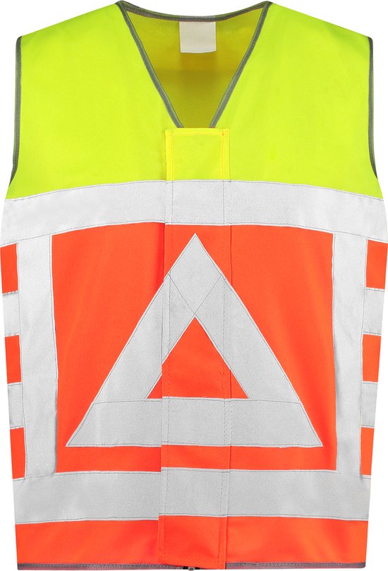 JS Veiligheidsvest Verkeersregelaar - Fluor geel/Fluor oranje - Maat XXL/3XL - VOOR PROFESSIONALS