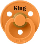 Koningsdag speen met KING - speen MAAT 1 - BIBS - tuut - speen met tekst - oranje speen - BolleToet