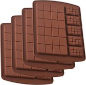 Break-Apart chocoladevorm, 4 pakjes siliconen eiwit- en energiereepvormen voor karamelganachepralines