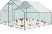 Enclos à poules 3x3x2m - Enclos extérieur pour poulailler - Fil métallique - Toit pointu