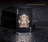 luxurycards waterbestendig kaartspel - luxe uitvoering - certificaat - zwart/goud - 57 delig
