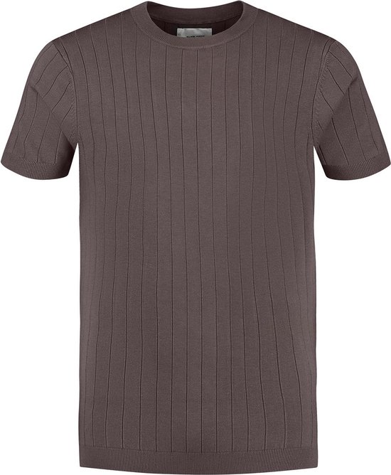 Pure Path T-shirt Knitted Short Sleeve 24010808 49 Brown Mannen Maat - M