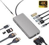 SBVR 13 in 1 USB C Hub - Dual HDMI - 4K 30Hz - USB Docking Station Laptop - USB-C 100W PD - VGA - USB C Adapter