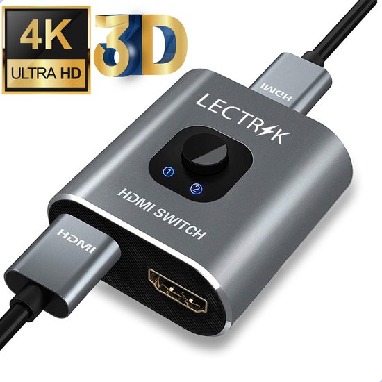 HDMI Switch - Splitter - Bi-Directional - Extender - 4k@60Hz - 2 in 1 uit / 1 in 2 uit