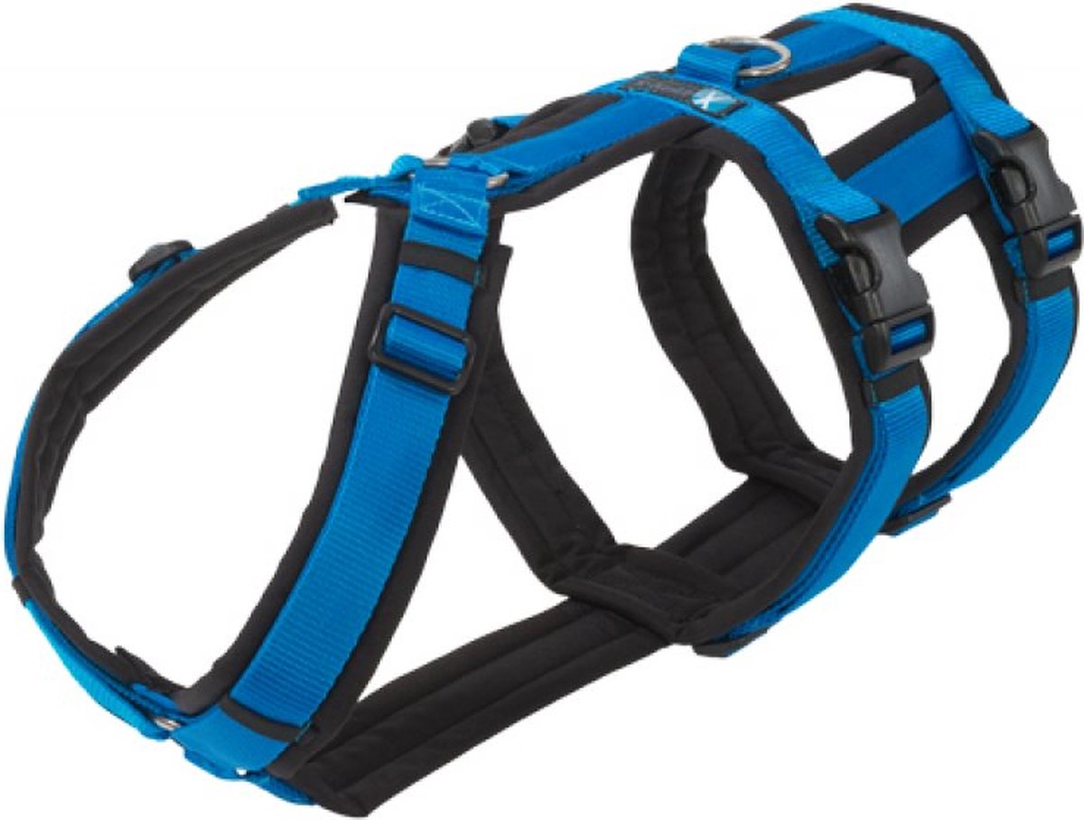 Annyx hondentuig Safety FUN veiligheidstuig anti-ontsnapping maat XS Zwart-Blauw-geschikt voor borstomtrek 43 tot 52cm -taille omtrek 38 tot 46 cm