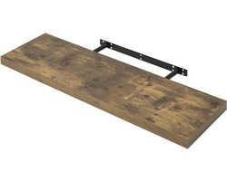 BukkitBow - Zwevende Wandplank - 10 kg Laadvermogen - Diverse Maten van 25-120cm - Muur Montage - Rustiek Bruin Hout - 80cm