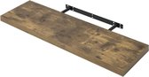 BukkitBow - Zwevende Wandplank - 10 kg Laadvermogen - Diverse Maten van 25-120cm - Muur Montage - Rustiek Bruin Hout - 100cm