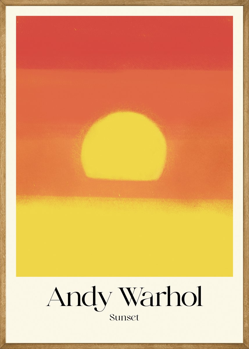 Andy Warhol Zonsondergang Poster Geel/Oranje - 50x70 cm
