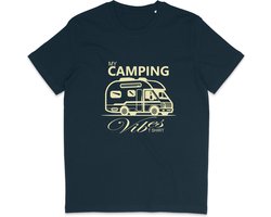 Heren en Dames T Shirt - Kamperen Camping Camper - Blauw - XL