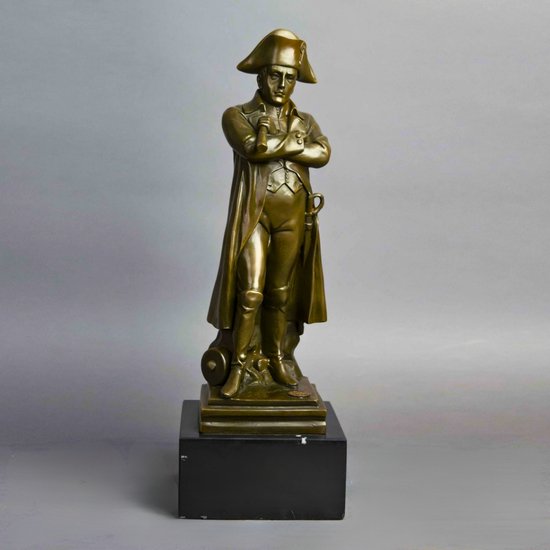Napoleon - Bronzen beeld op marmer basis - Brons Beeldje - Standbeeld van Napoleon Bonaparte - Sculptuur decoratieve kunst - Interieur decoratie -