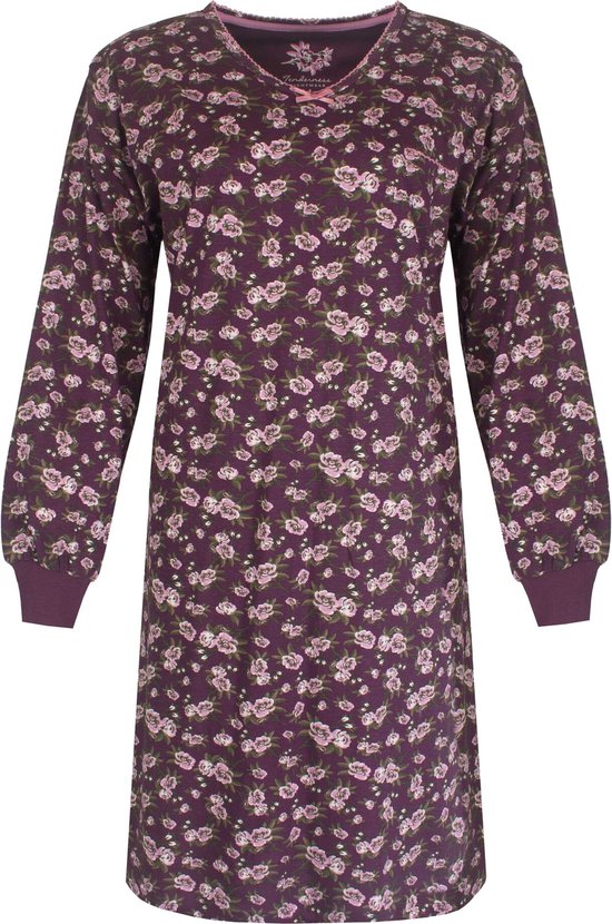 Tenderness de Nuit Femme Tendresse - Katoen - Roses Violettes Dessin.. - Taille L