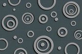 Fotobehang - Metal Circles 375x250cm - Vliesbehang