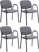 CLP Ken Pro Set van 4 Bezoekersstoelen - Stof grijs