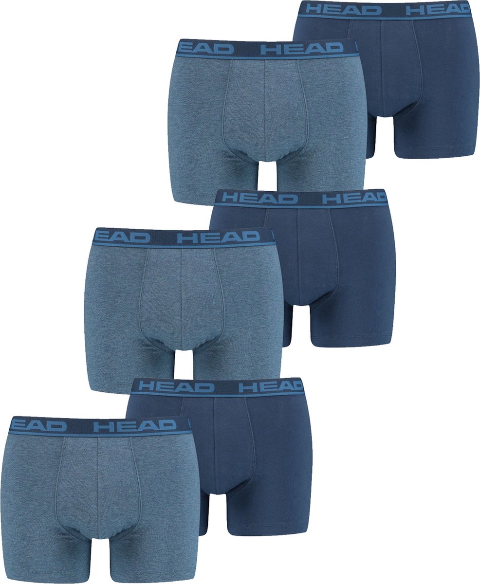 HEAD Heren Boxershorts HEAD BASIC BOXER 6er Pack Blauw L