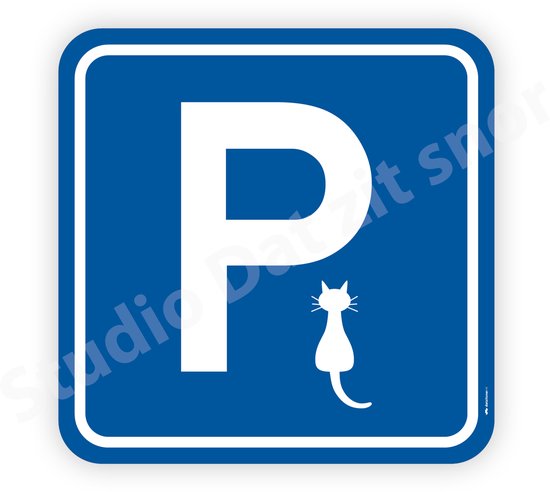 Sticker | Parkeerplaats voor katten (vierkant)