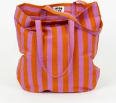 A World of Craft - Randa Shopper Tas - roze/oranje gestreept - Fairtrade