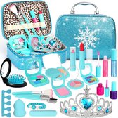 Make up Koffer Meisjes - Kinder Speelkoffer met Inhoud - Make upset voor Kinderen - Blauw - Voor jouw Prinsesje