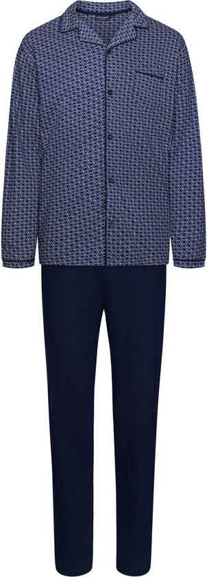 Pyjama homme en coton boutonné Pastunette - Blauw - Taille - XXL