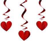*** Liefde Decoratie 12x Rode Hart Swirls/Rotorspiralen - Verras je geliefde Partner - Nachtje Weg - Valentijn - van Heble® ***