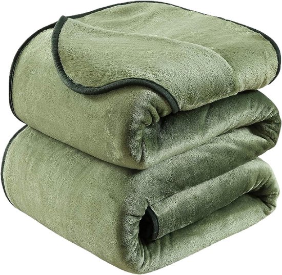Dikke Fleece Plaid Deken 230x270 cm - Dekentje - Zacht en Warm, Dubbelzijdig Omkeerbaar voor Dubbel Bed en Flanellen Sofa/Bank