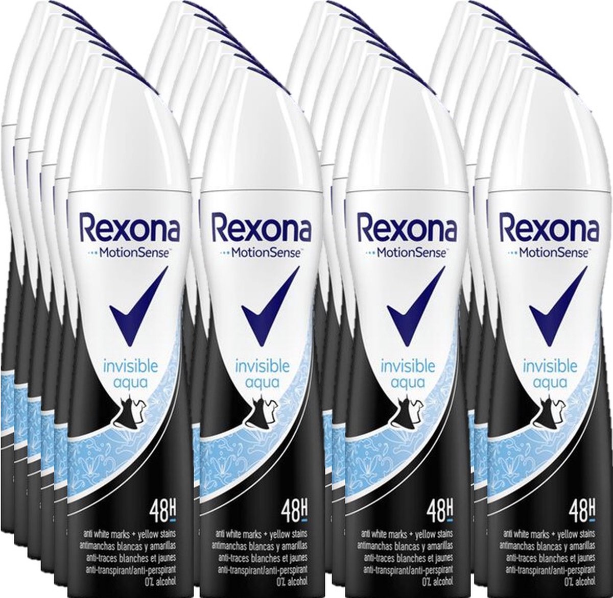 Goedkoopste Rexona Deospray - Invisible Aqua - Voordeelverpakking 24 x 150 ml