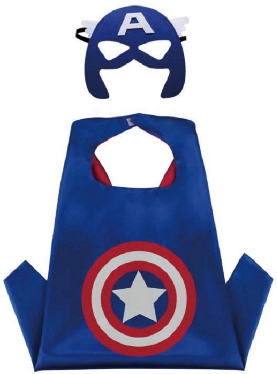 Captain America Cape - Superhelden Cape - Inclusief masker - Met armband — afbeelding 3