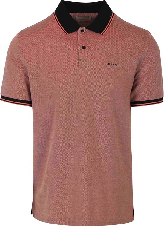 Gant - Shield Oxford Piqué Poloshirt Rood - Regular-fit - Heren Poloshirt Maat L