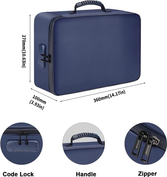 Porte-documents ignifuge et imperméable à fermeture éclair - 38,1 x 27
