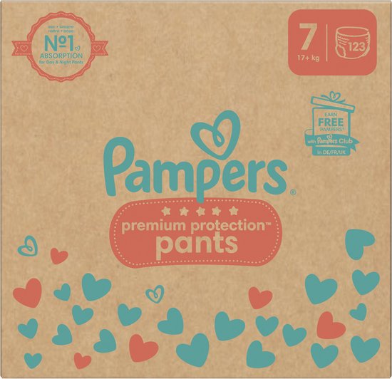 Pampers Premium Protection Pants - Maat 7 (17kg+) - 123 Luierbroekjes - Maandbox - Pampers