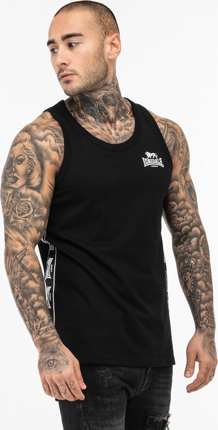 Lonsdale Unterhemd Clousta Singlet normal Passform Noir/ White-L