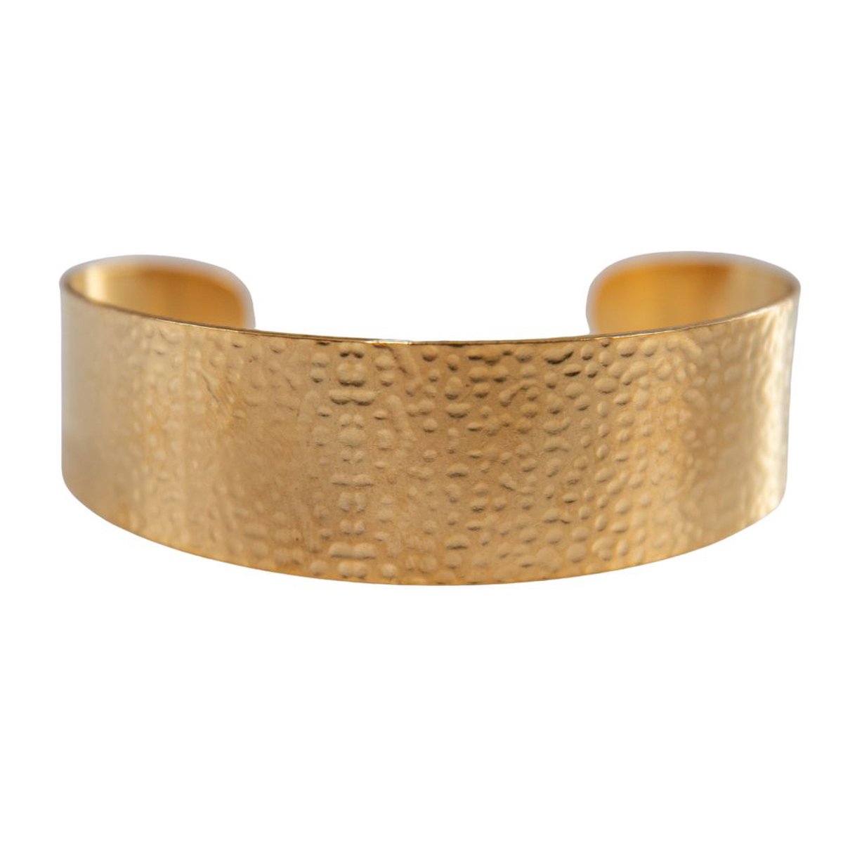 Marama - armband Merlin Goud - gehamerd gold plated RVS - bangle - damesarmband - licht buigbaar - nikkelvrij