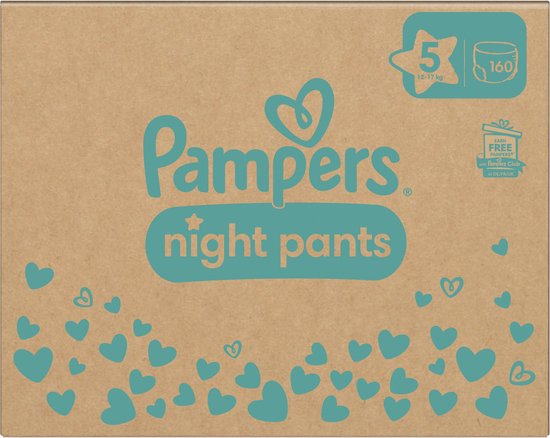 Pampers Night Pants - Maat 5 (12kg-17kg) - 160 luierbroekjes - Maandbox - Pampers