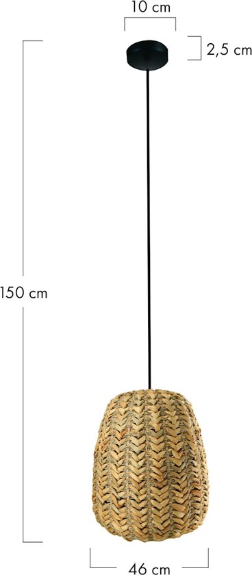 DKNC - Hanglamp Benjamin - Waterhyacinth - 46x46x50cm - Natuurlijk